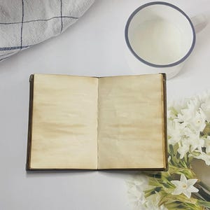 Vintage notebook with reinforced corners, blank pages for notes & sketches, handmade diary, stationery gift