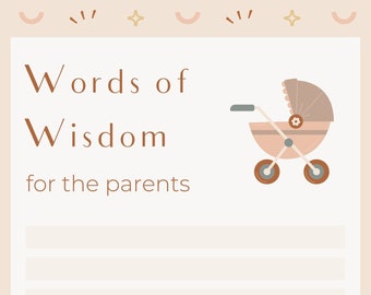 Baby Shower Words of Wisdom Game, Downloadable Print