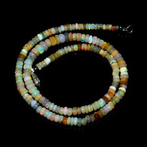 Natural Ethiopian Fire Opal Smooth Roundelle Beads, 16 Inch Strand, Size 4-7mm Approx