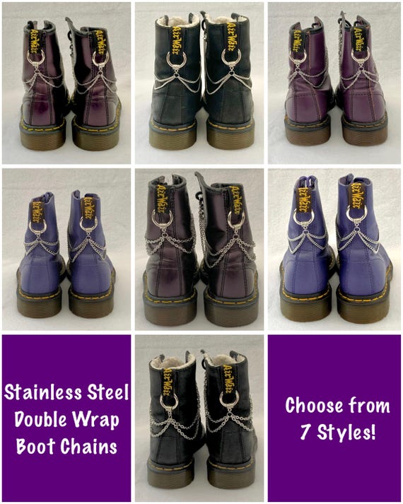 Dr Martens Stainless Steel Double Wrap Chains | 7 Styles | DM Boot Accessories | Air Wair Chains | Doc Chains |  Alt Boot Chains