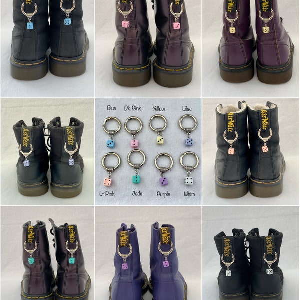 Dr Martens Charms - Dice | 8 Colours | Doc Charms | DM Boot Shoe Accessories | Boot Accessories | 1460 Jewellery | Air Wair Charms | Doc Tag