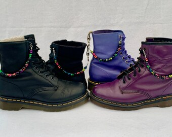 Dr Martens Beaded Chains - Black Skulls | DM Boot Chains | Boot Accessories | 1460 Jewellery | Air Wair Chains | Doc Chains | Boot Chains