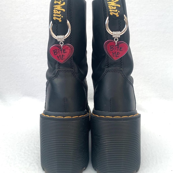 BITE ME Heart Boot Charms for Doc Martens Charms for Docs Dr Marten Charms Doc Charms