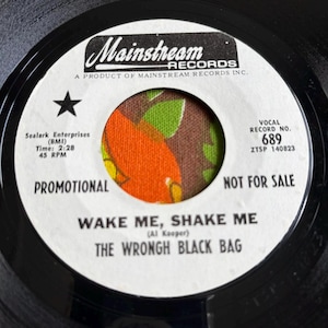 Wrongh Black Bag Wake Me Shake Me / Why 7&quot; 45 RPM Vinyl Record Promo G+