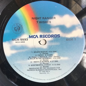 RECORD ONLY Night Ranger 7 Wishes Vinyl LP Record Vg