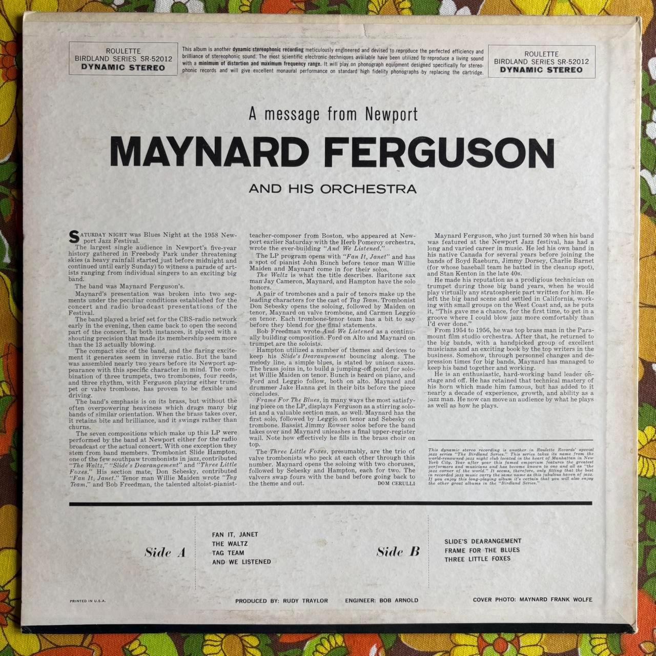 Maynard Ferguson A Message From Newport Vinyl LP Record VG+ - Etsy