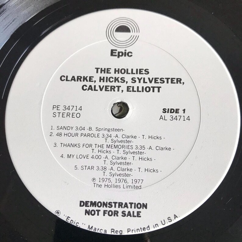 Hollies Clarke Hicks Sylvester Calvert Vinyl LP Record Promo VG+ - Etsy