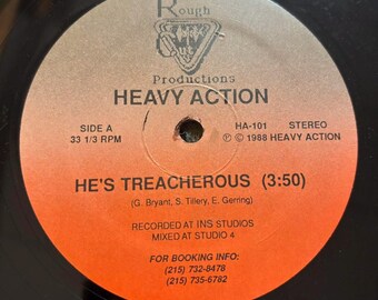Heavy Action He's Treacherous 12" Single Vinyl Record G+