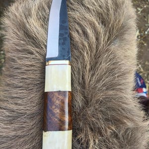 Norse knife Hand-Forged Steel Viking Knife with Custom Carved Runes and Leather Sheath Viking Beads and Full-Tang Blade-Norse/Celtic/Hunting