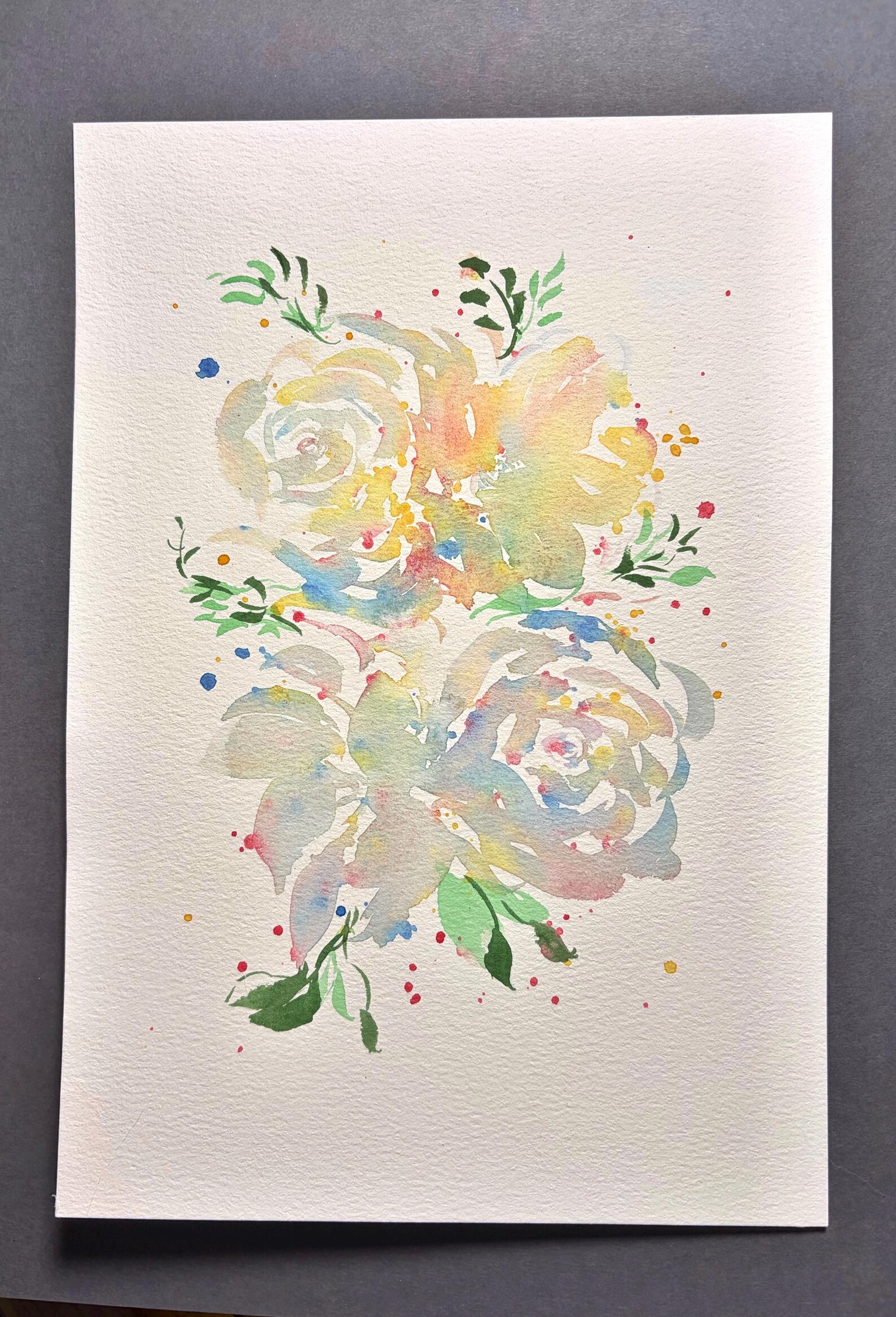 Loose Roses Original Watercolor Floral Painting | Loose Roses, Spontaneous Blooms ...