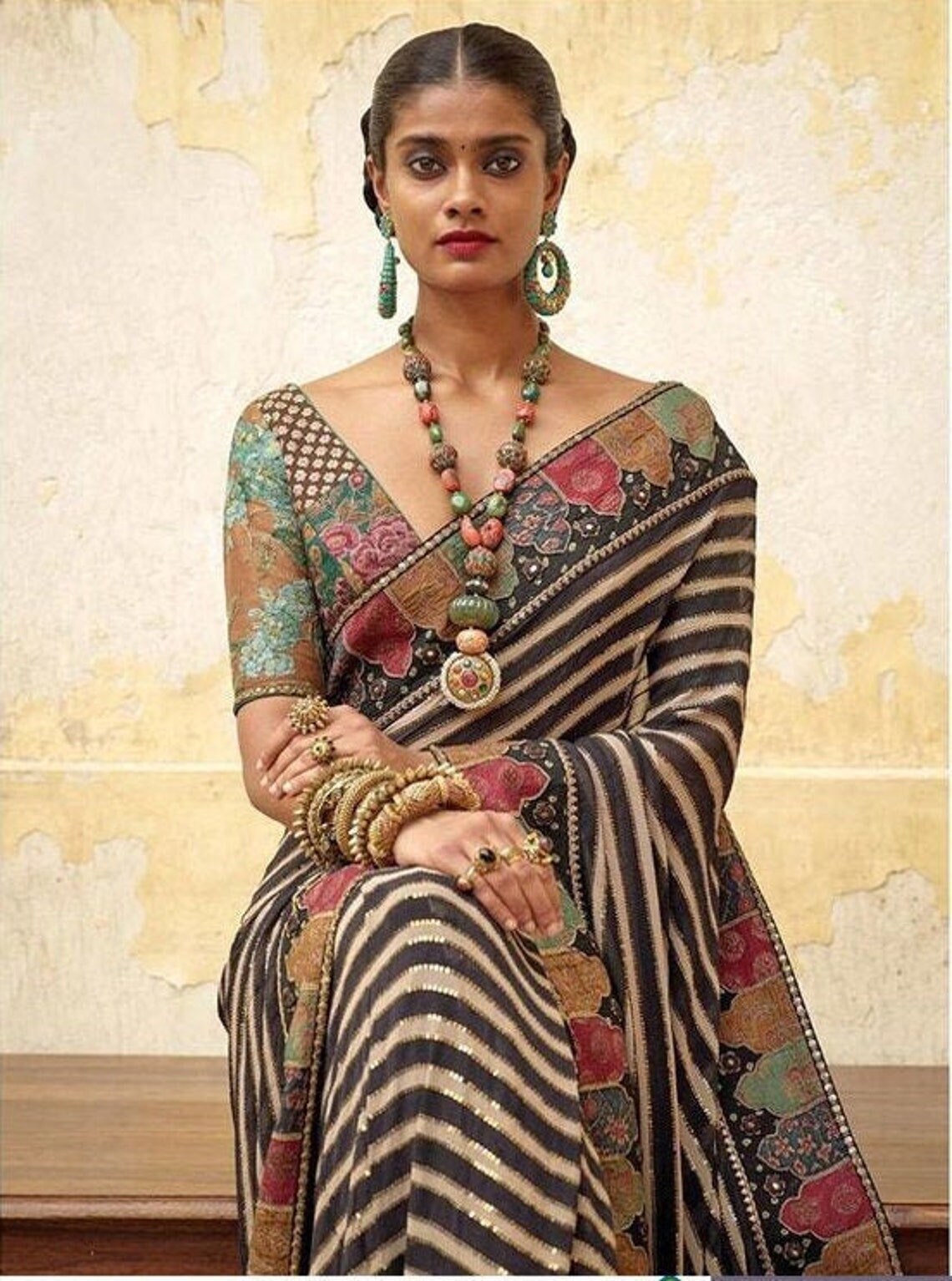 Designer Sabyasachi Saree Chinon Silk Designer Saree Party - Etsy Singapore