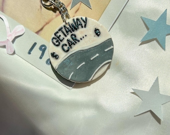 getaway car x out of the woods keychain / ts merch/ the eras tour/ bag charm