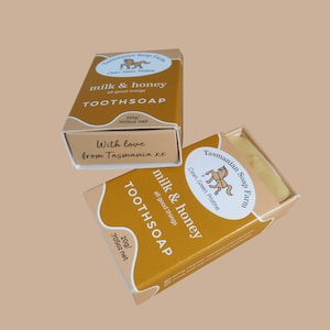 2 Stk∙TASMANIAN SOAP FARM∙Milk & Honey /all good things/∙20g ea∙toothsoap∙all-natural∙handmade∙100% Tasmanian∙Pfefferminzöl∙Ziegenmilch...