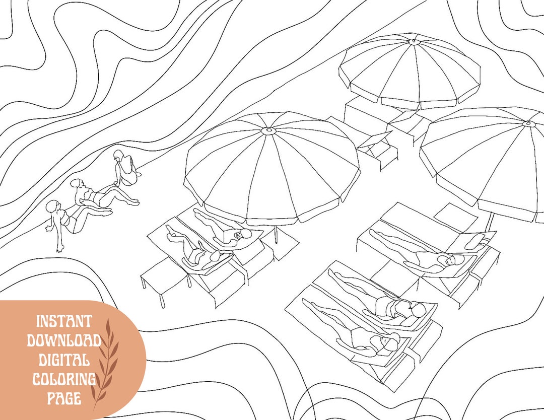 Printable Coloring Page Digital File Coloring Page Lounging - Etsy