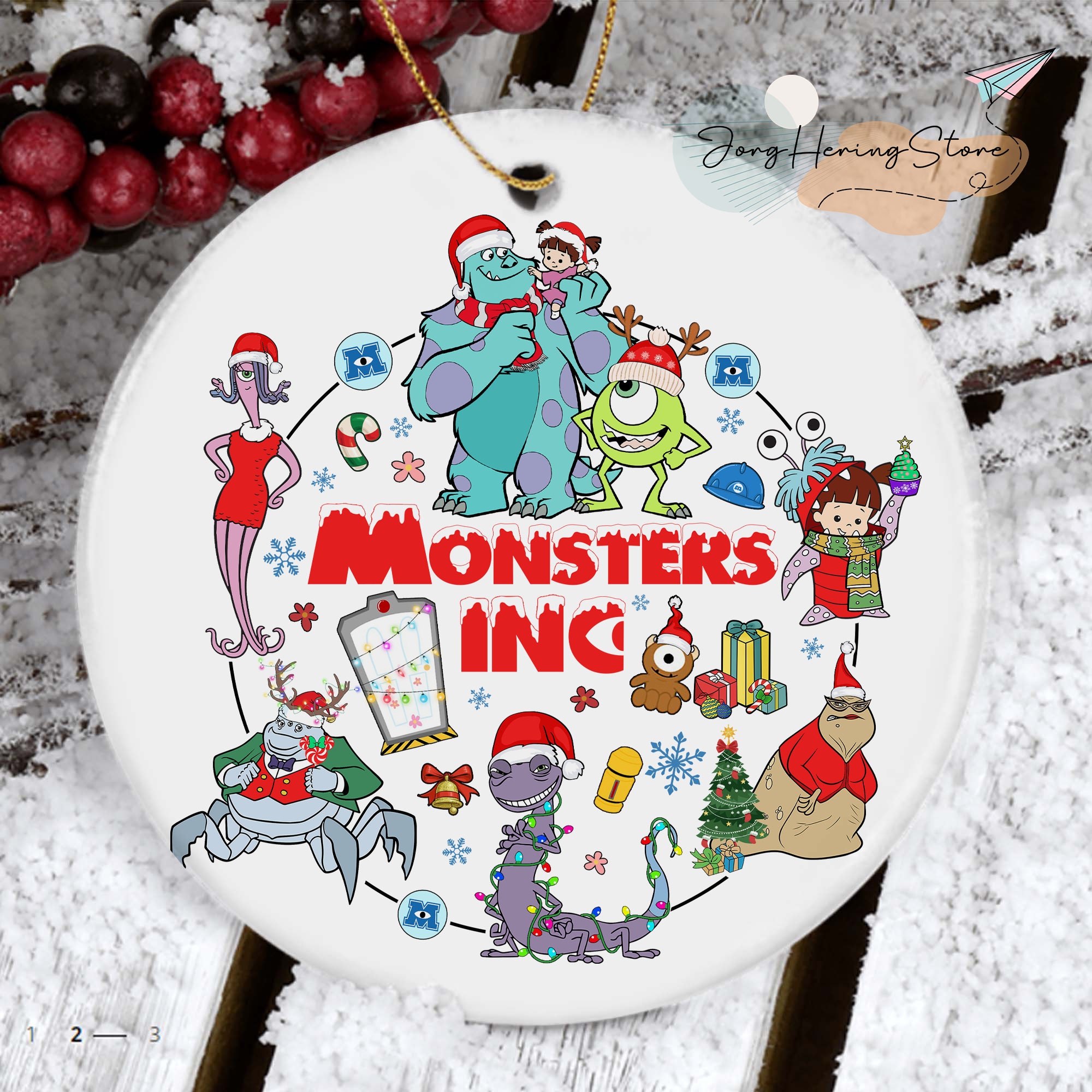 Monster Inc Christmas Ceramic Ornament