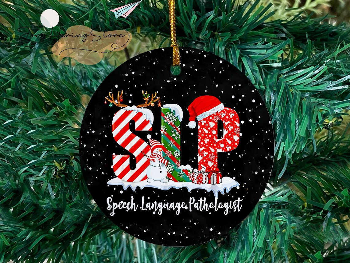 Speech Language Pathologist Christmas Ceramic Ornament