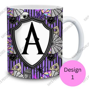 Personalised Wednesday-Inspired Mug, Gothic Halloween Gift