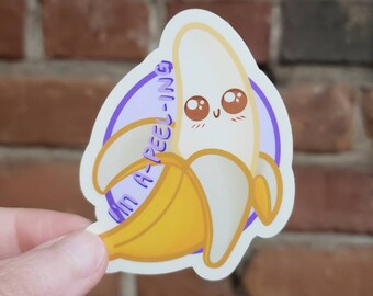 Punny Sticker | I'm A-PEEL-ING | Banana Sticker | Cute fruit vinyl sticker | Valentines Day | Valentines Day Sticker | Cute Banana Decal