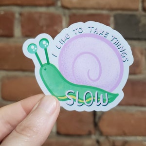 Punny Sticker | I Like to Take Things Slow| Snail Sticker | Cute vinyl sticker | Valentines Day | Valentines Day Sticker | Snail Decal
