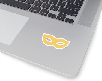 Gul mask kyssklippt klistermärke