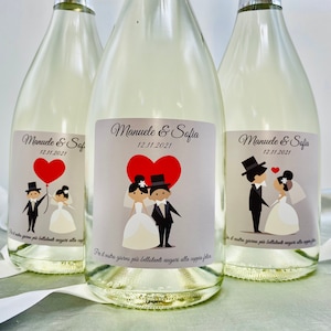 Spumante analcolico personalizzato perfetto per bomboniere per matrimonio e anniversario