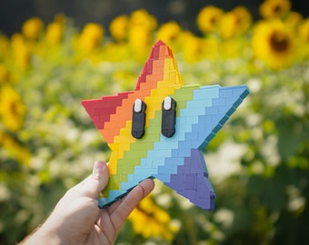 Rainbow Star Sculpture Building Kit in LEGO® Bricks