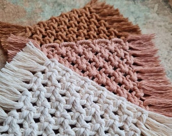 Macrame coasters square