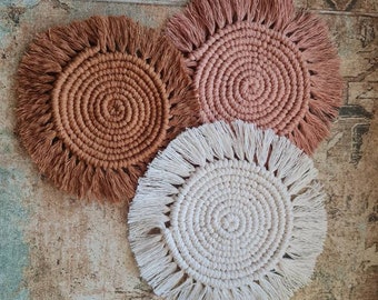 Boho Makramee Untersetzer Rund Weben Baumwolle Tischset Tabelle Mat Party Dekor Boho Makramee Untersetzer Rund Weben Baumwolle Tischset Tabelle Mat Party Dekor