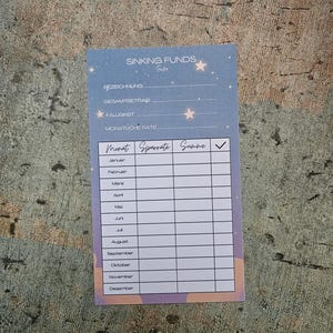 Sinking Fund Tracker a6 - various designs Sternenhimmel