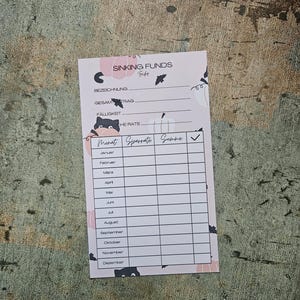 Sinking Fund Tracker a6 - various designs Fledermaus