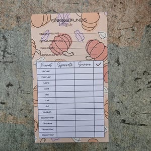 Sinking Fund Tracker a6 - various designs Kürbis