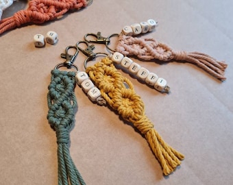 Personalized Key Ring - Macrame