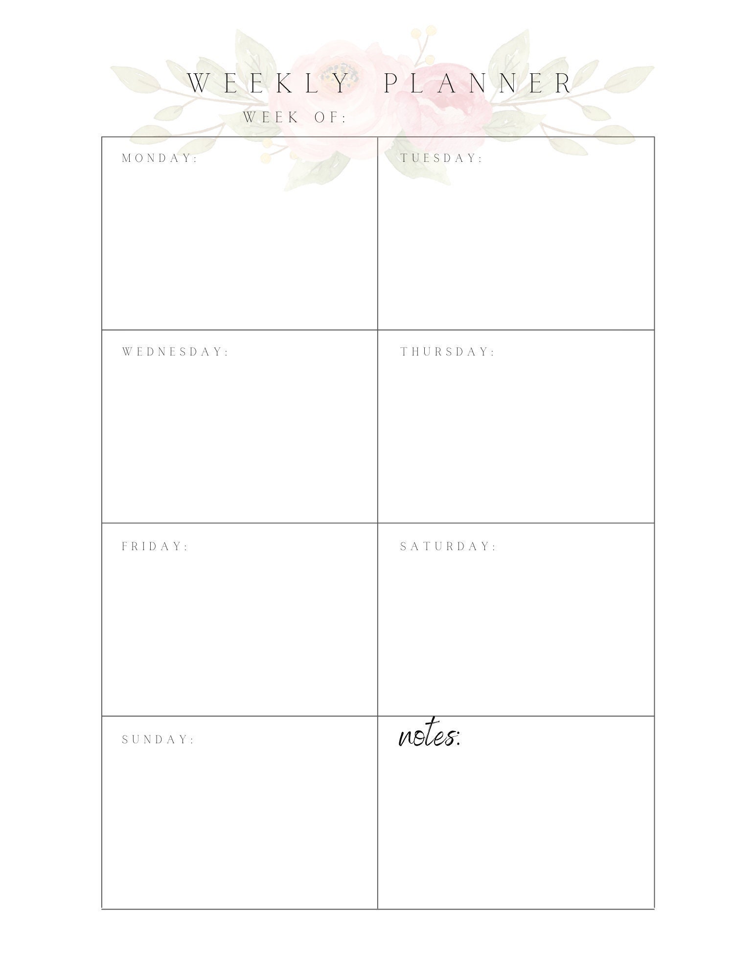 Weekly Planner - Etsy