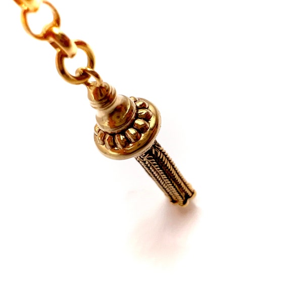Antique Gold Victorian Tassel Charm Pendant on be… - image 5