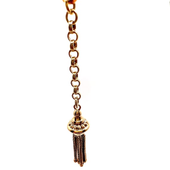 Antique Gold Victorian Tassel Charm Pendant on be… - image 2