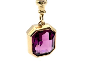 Natural Amethyst 9ct Gold “Sweetie” Charm Pendant with Swivel Dog Clip