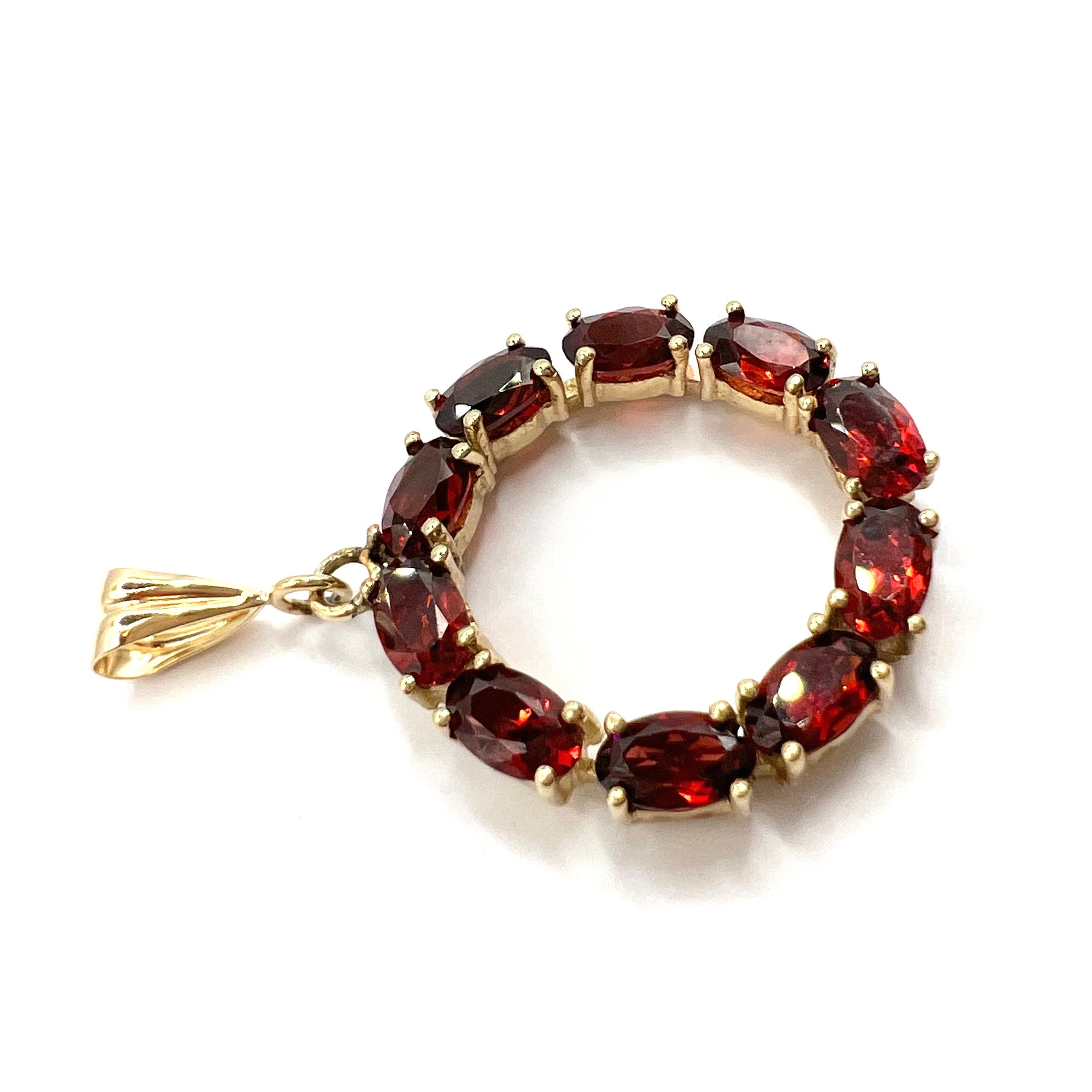Antique 9ct Gold Victorian Garnet Rondel Pendant - Etsy
