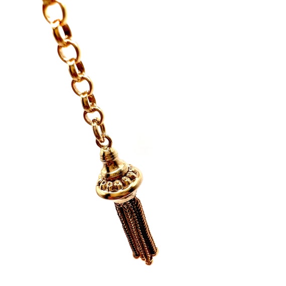Antique Gold Victorian Tassel Charm Pendant on be… - image 3