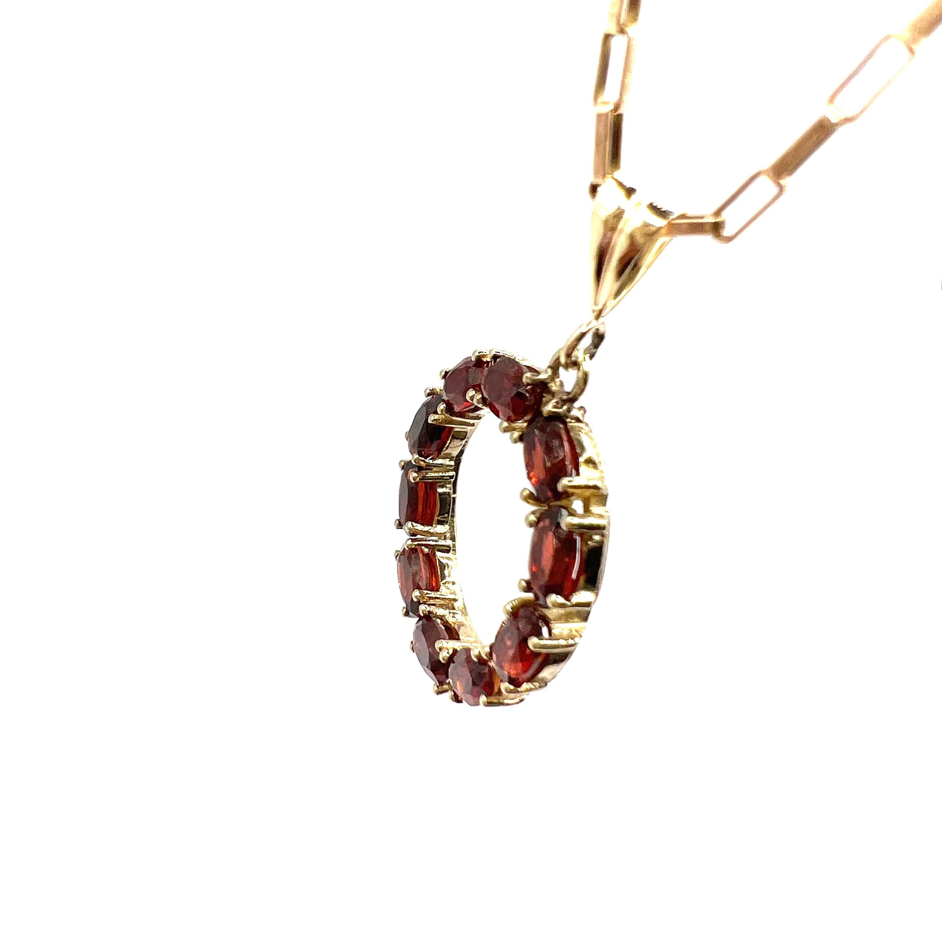 Antique 9ct Gold Victorian Garnet Rondel Pendant - Etsy