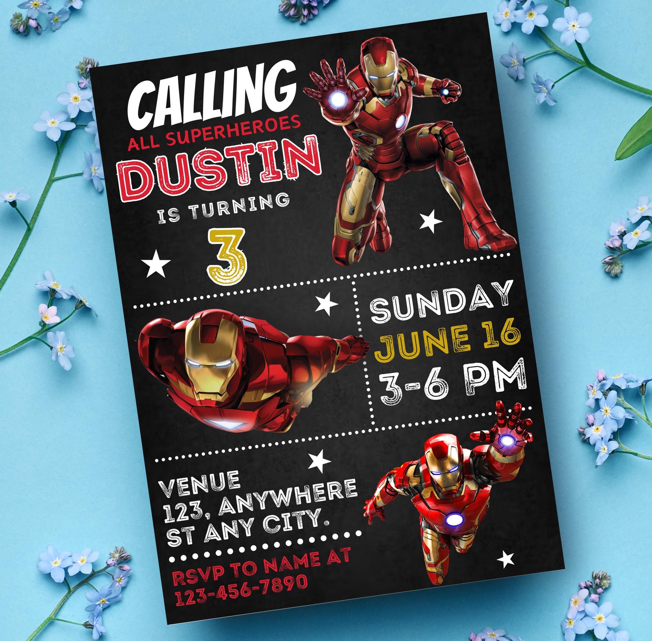 Iron Man Birthday Invitation | Editable Superhero Invite | Avengers ...