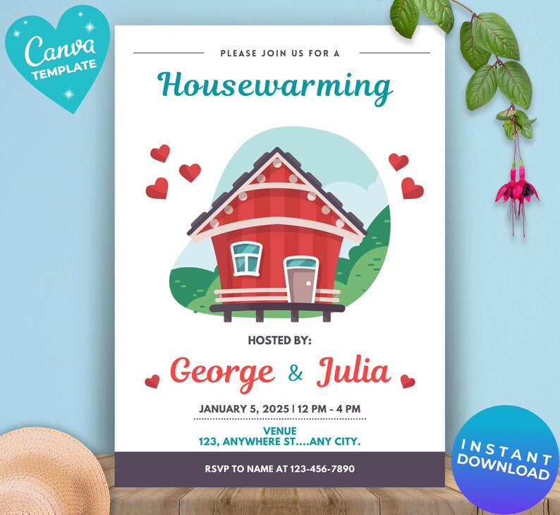 Editable Housewarming Invitation Housewarming Party Home Sweet Home ...