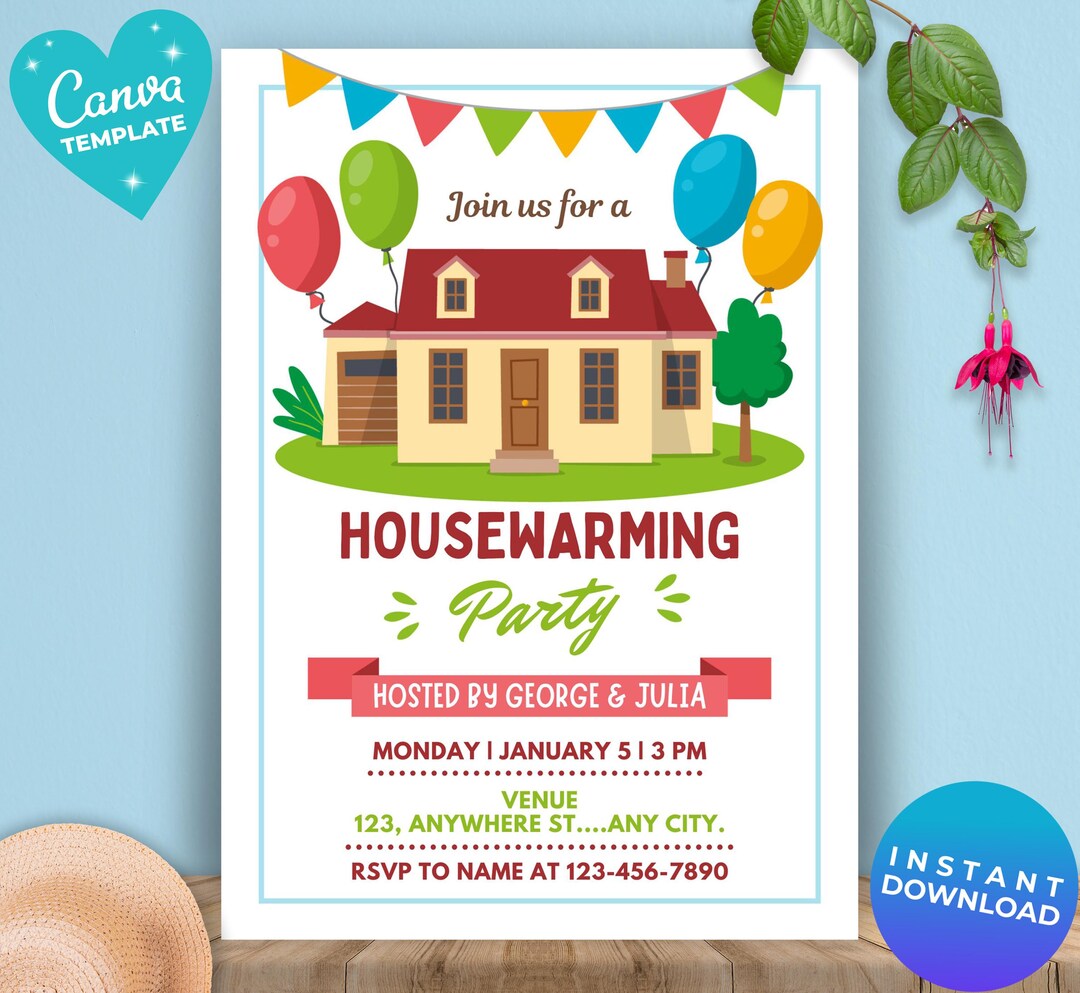Editable Housewarming Invitation Housewarming Party Home Sweet Home ...