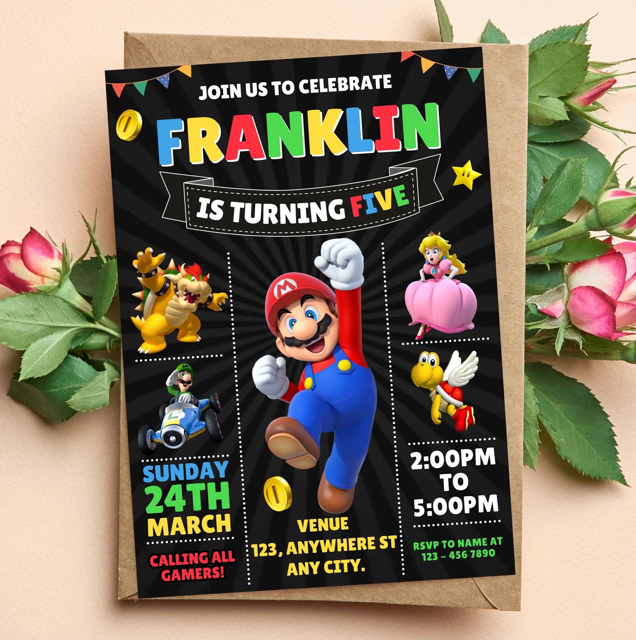 Editable Super Mario Invitation, Mario Bros Birthday Invitation ...