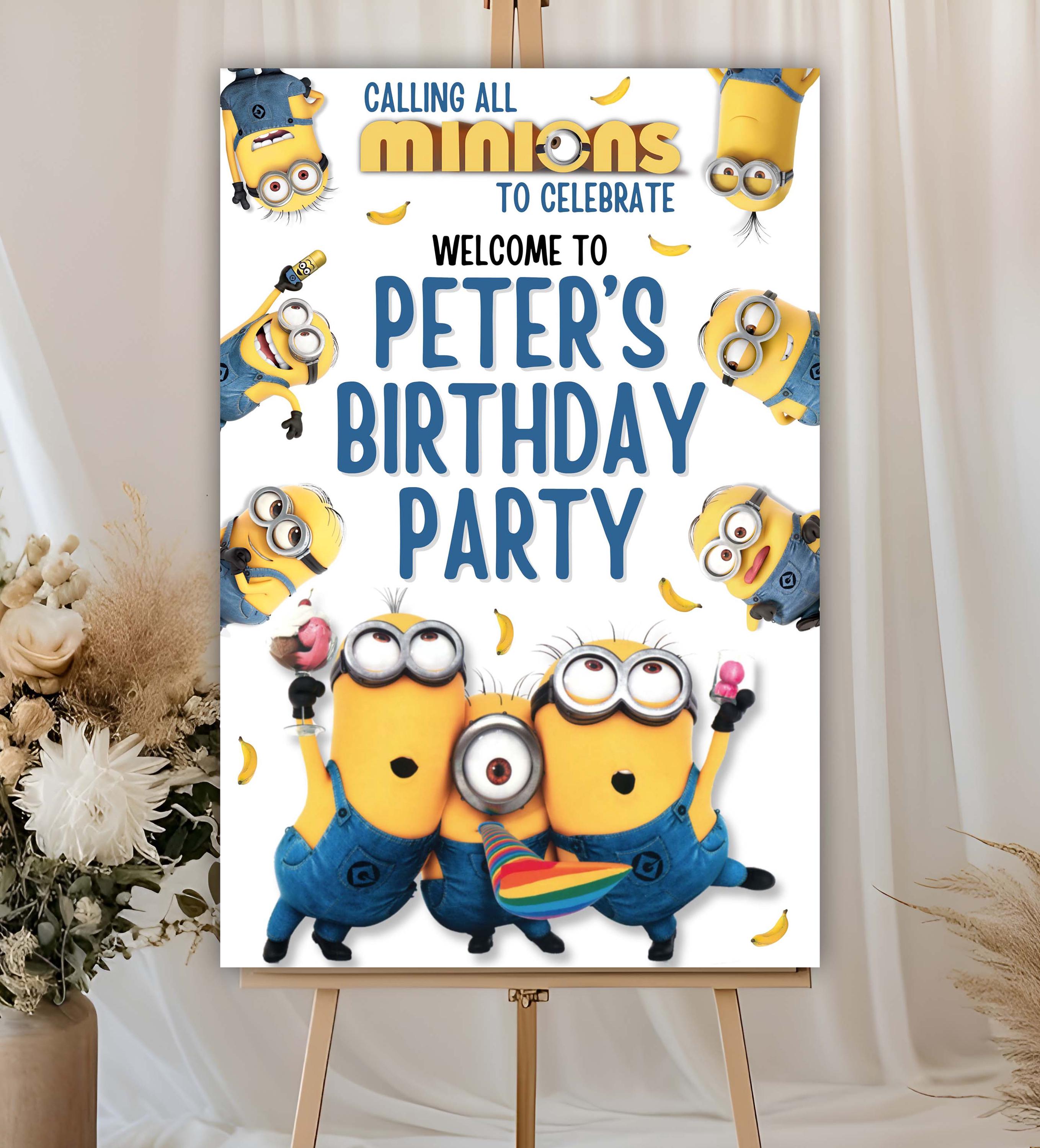 Editable Cute Yellow Mini Welcome Sign Template | Mini Party Welcome ...