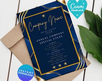 Company Anniversary Invitation Company Special Event Invitation Office Invite Business Party Template Instant Download Canva Template