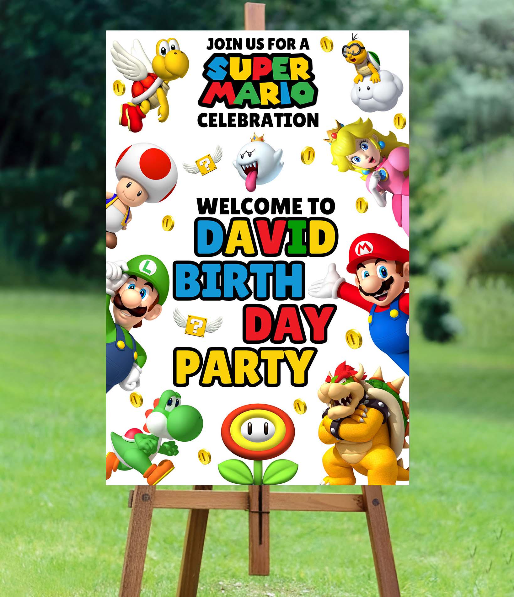 Editable Super Mario Welcome Sign Template, Mario Bros Party, Printable ...