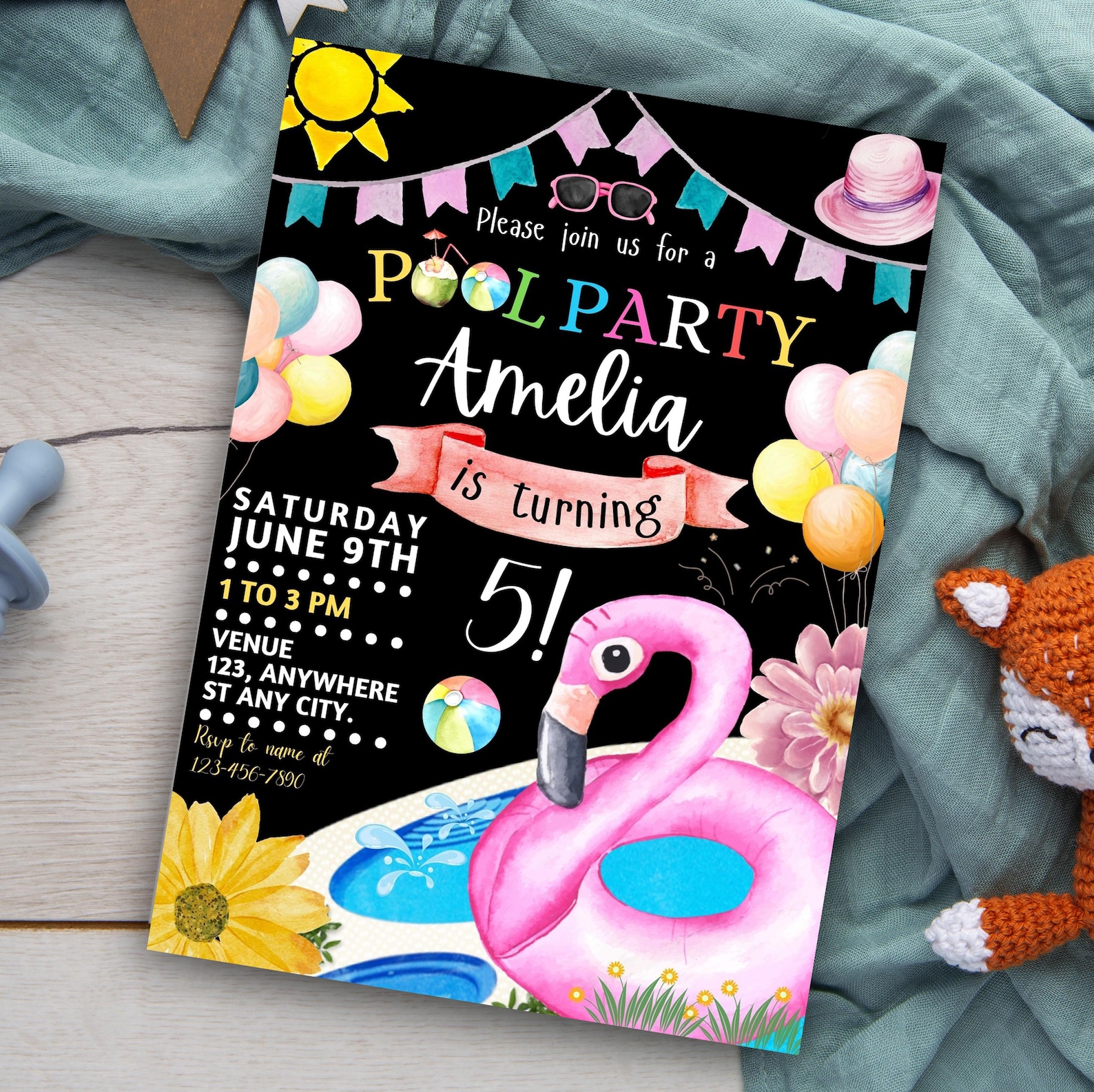 Editable Pool Party Birthday Invitation Kids Pool Party Kids Swimming ...