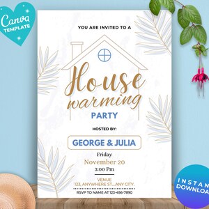 Editable Housewarming Invitation Housewarming Party Home Sweet Home Template New Home Party New House Instant Download Canva Template