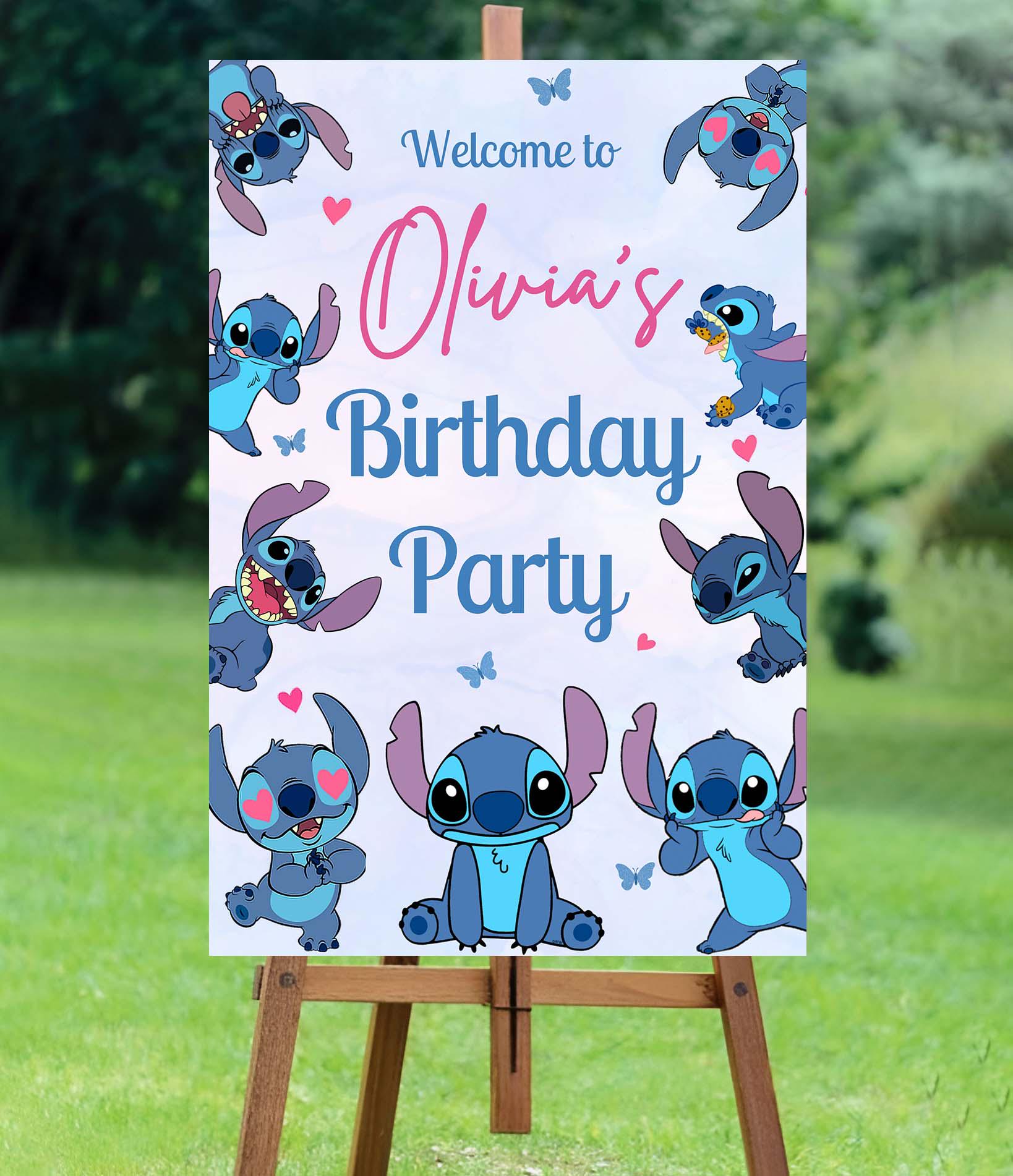 Stitch Sign In Editable Stitch Welcome Sign Template, Cute Stitch Birthday Party ...