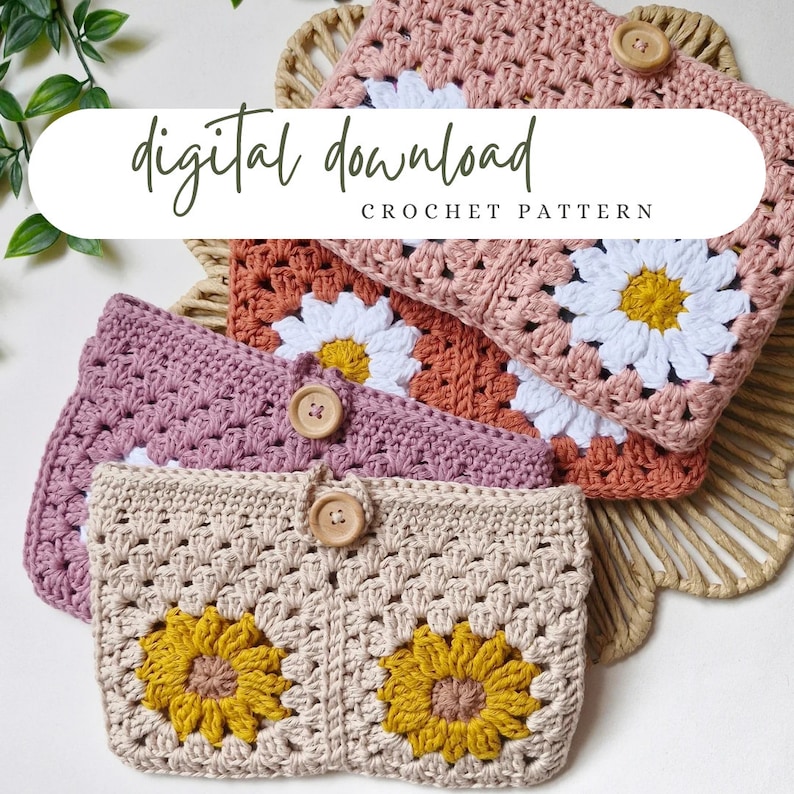 Crochet pattern book sleeve crochet pattern Kindle cover book gift crochet pattern eReader book cover crochet pattern Kindle sleeve image 1